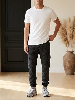 Zanerobe Jumpa Organic Cotton Cargo Pants Grey-Black